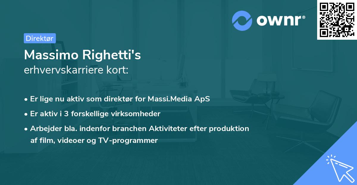 Massimo Righetti's erhvervskarriere kort