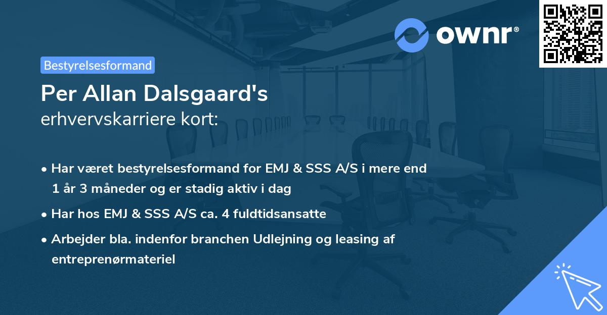 Per Allan Dalsgaard's erhvervskarriere kort