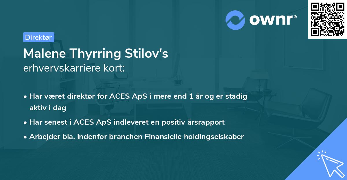Malene Thyrring Stilov's erhvervskarriere kort
