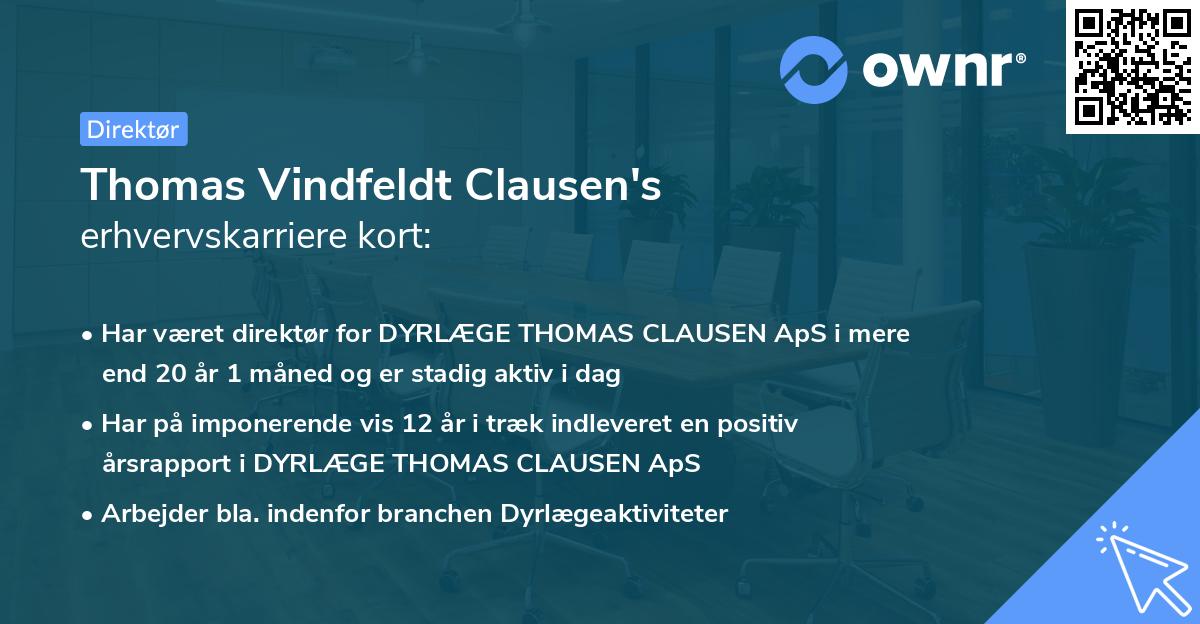 Thomas Vindfeldt Clausen's erhvervskarriere kort
