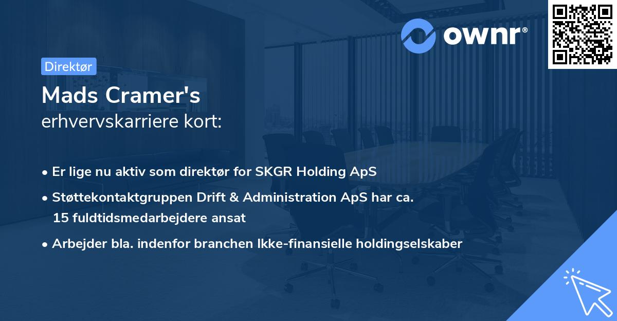 Mads Cramer's erhvervskarriere kort