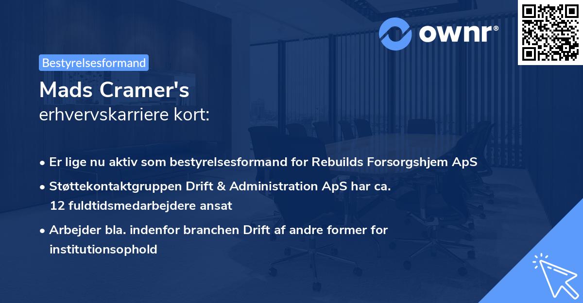 Mads Cramer's erhvervskarriere kort