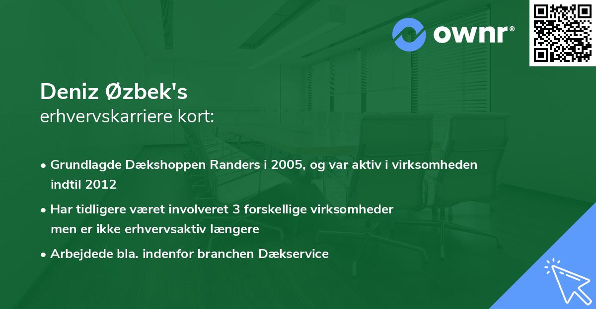 Deniz Øzbek's erhvervskarriere kort