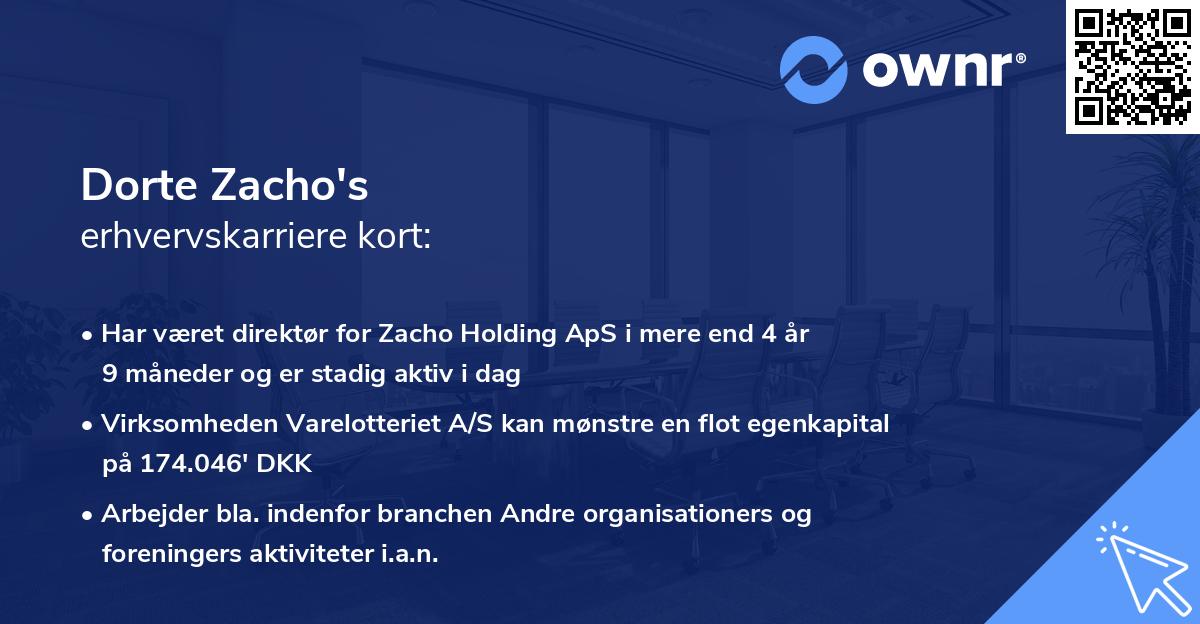 Dorte Zacho's erhvervskarriere kort