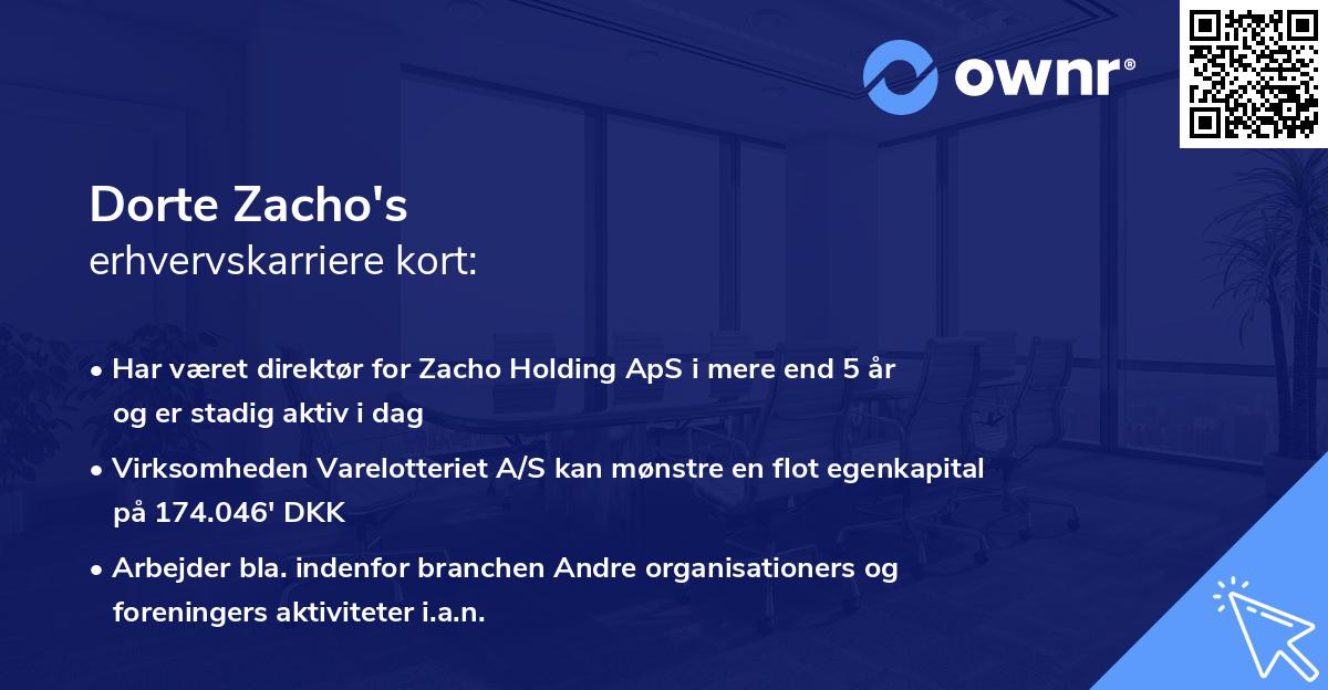 Dorte Zacho's erhvervskarriere kort