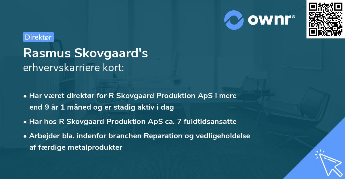Rasmus Skovgaard's erhvervskarriere kort