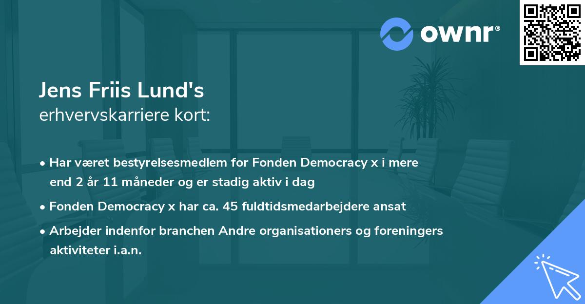 Jens Friis Lund's erhvervskarriere kort