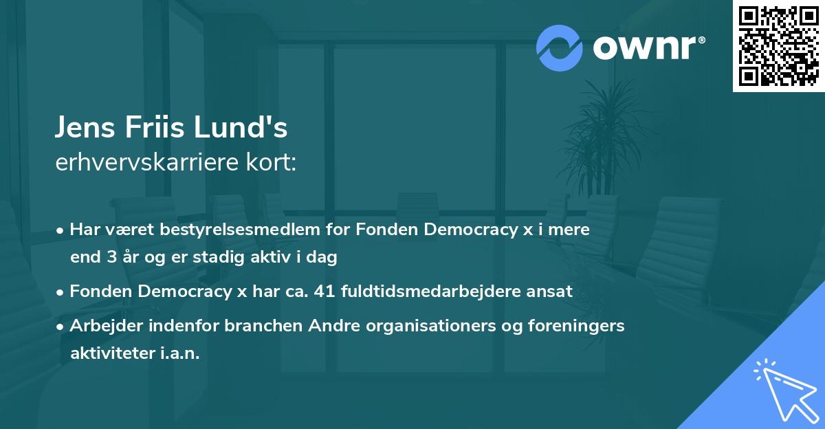 Jens Friis Lund's erhvervskarriere kort