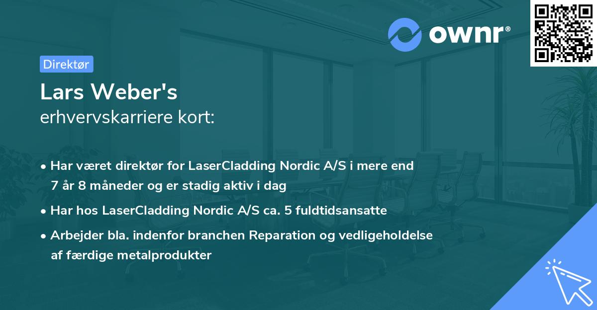 Lars Weber's erhvervskarriere kort