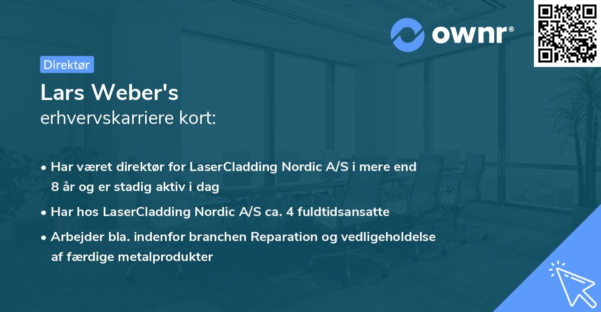 Lars Weber's erhvervskarriere kort