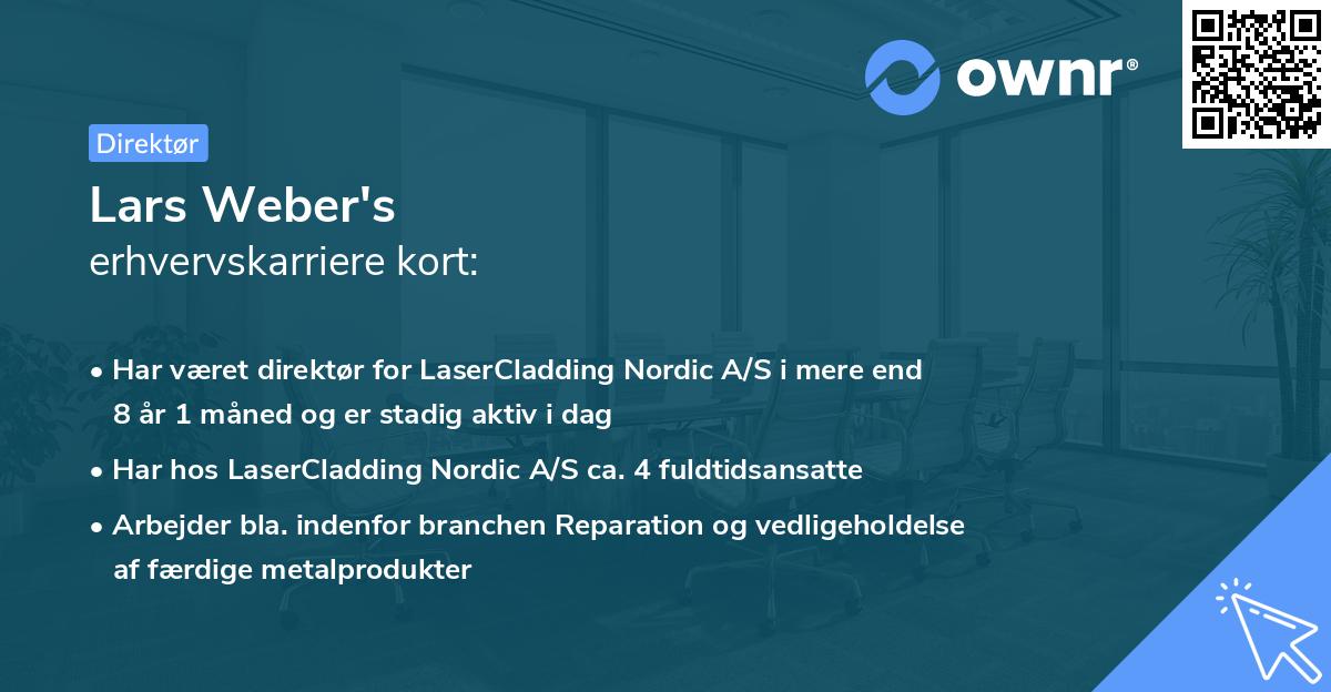 Lars Weber's erhvervskarriere kort