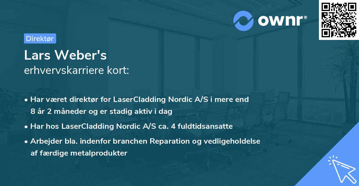 Lars Weber's erhvervskarriere kort