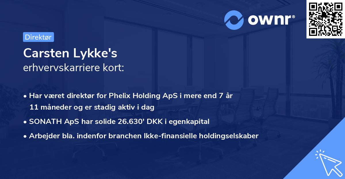 Carsten Lykke's erhvervskarriere kort