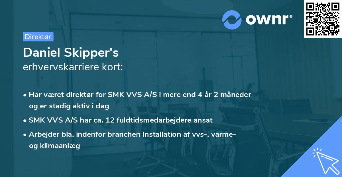 Daniel Skipper's erhvervskarriere kort