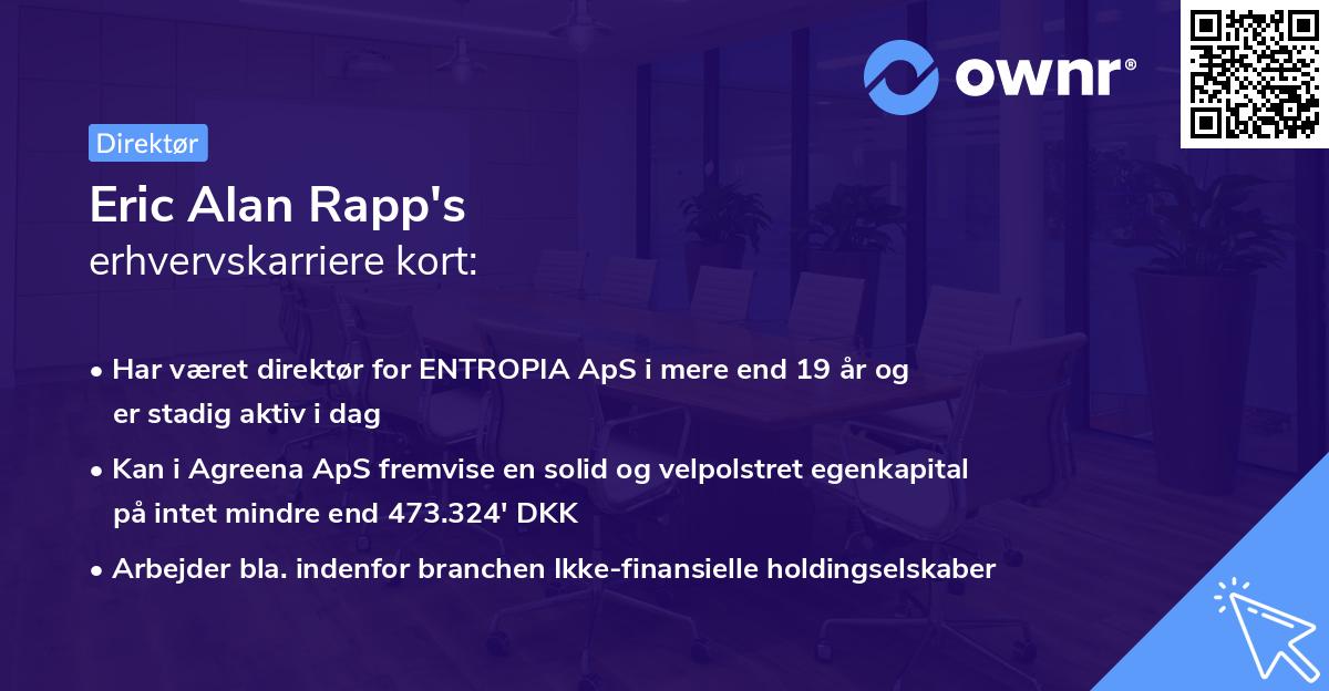 Eric Alan Rapp's erhvervskarriere kort