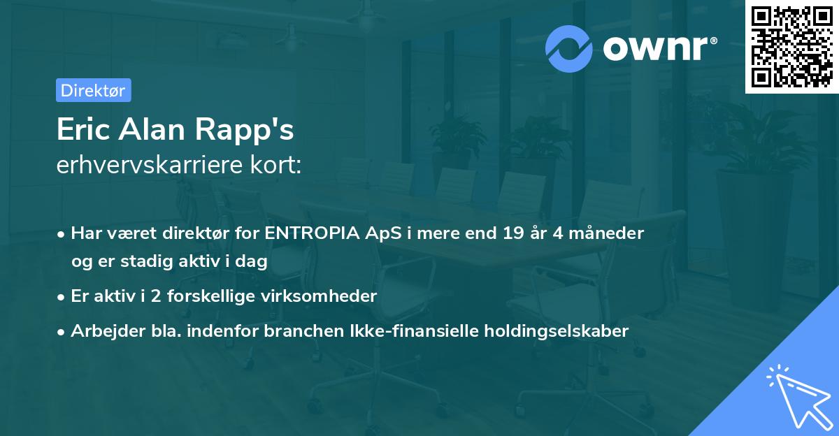 Eric Alan Rapp's erhvervskarriere kort