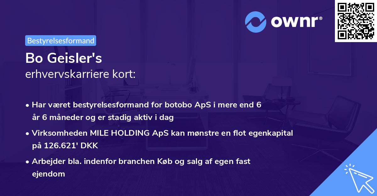 Bo Geisler's erhvervskarriere kort