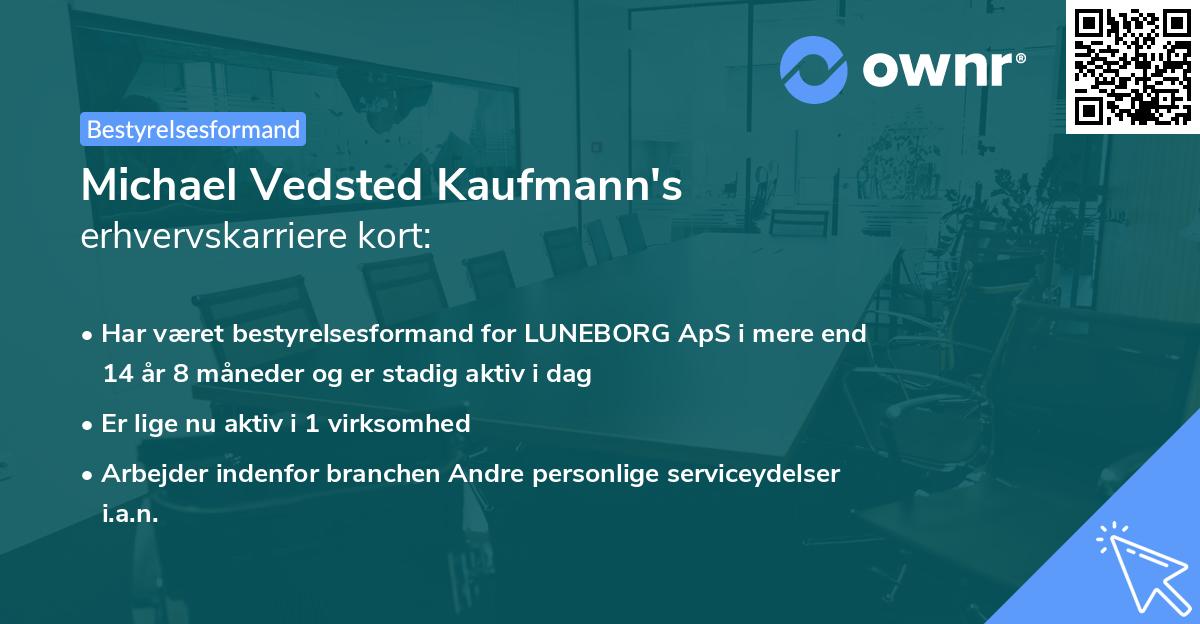 Michael Vedsted Kaufmann's erhvervskarriere kort