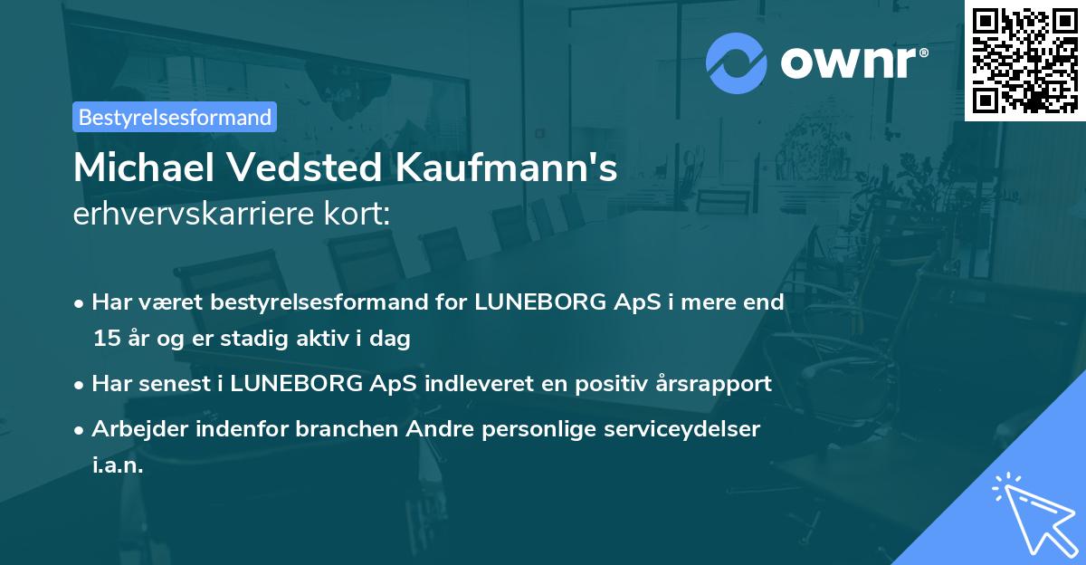 Michael Vedsted Kaufmann's erhvervskarriere kort
