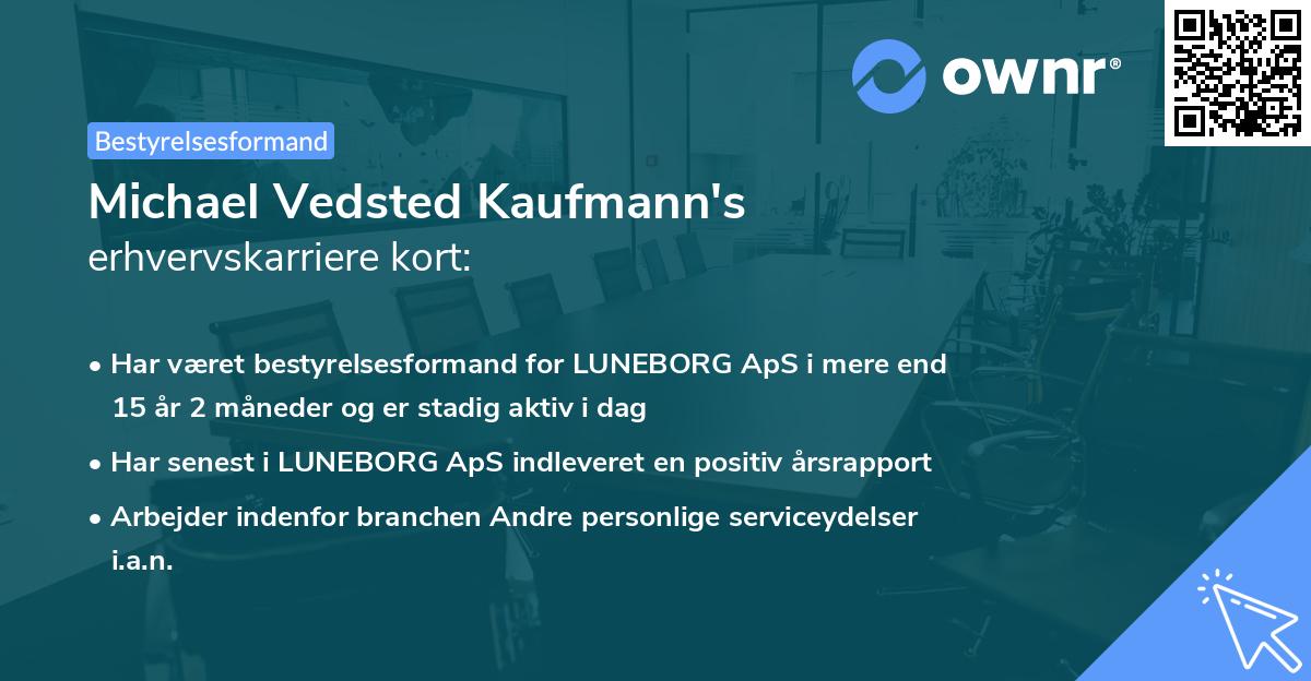 Michael Vedsted Kaufmann's erhvervskarriere kort