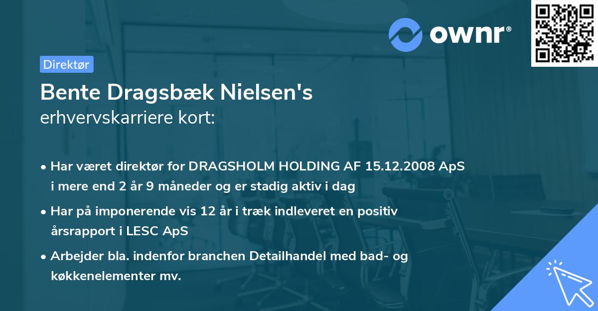Bente Dragsbæk Nielsen's erhvervskarriere kort
