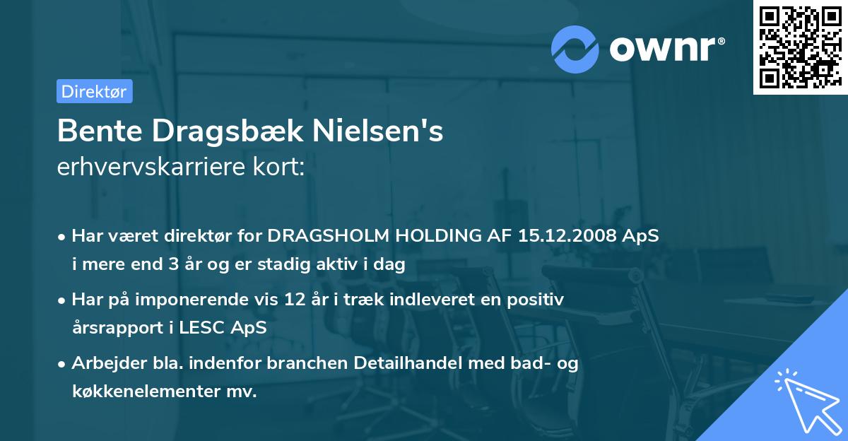 Bente Dragsbæk Nielsen's erhvervskarriere kort