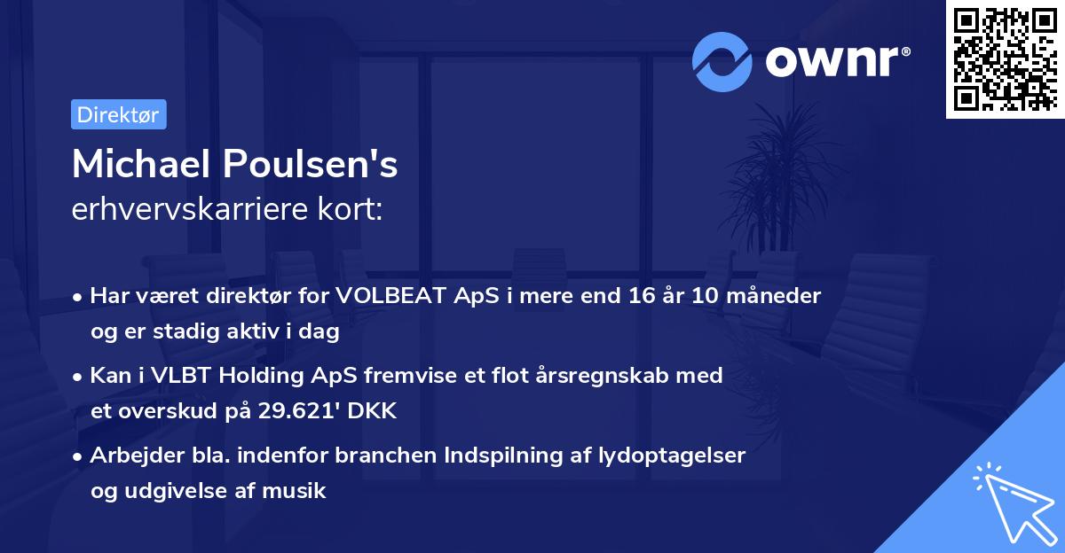 Michael Poulsen's erhvervskarriere kort