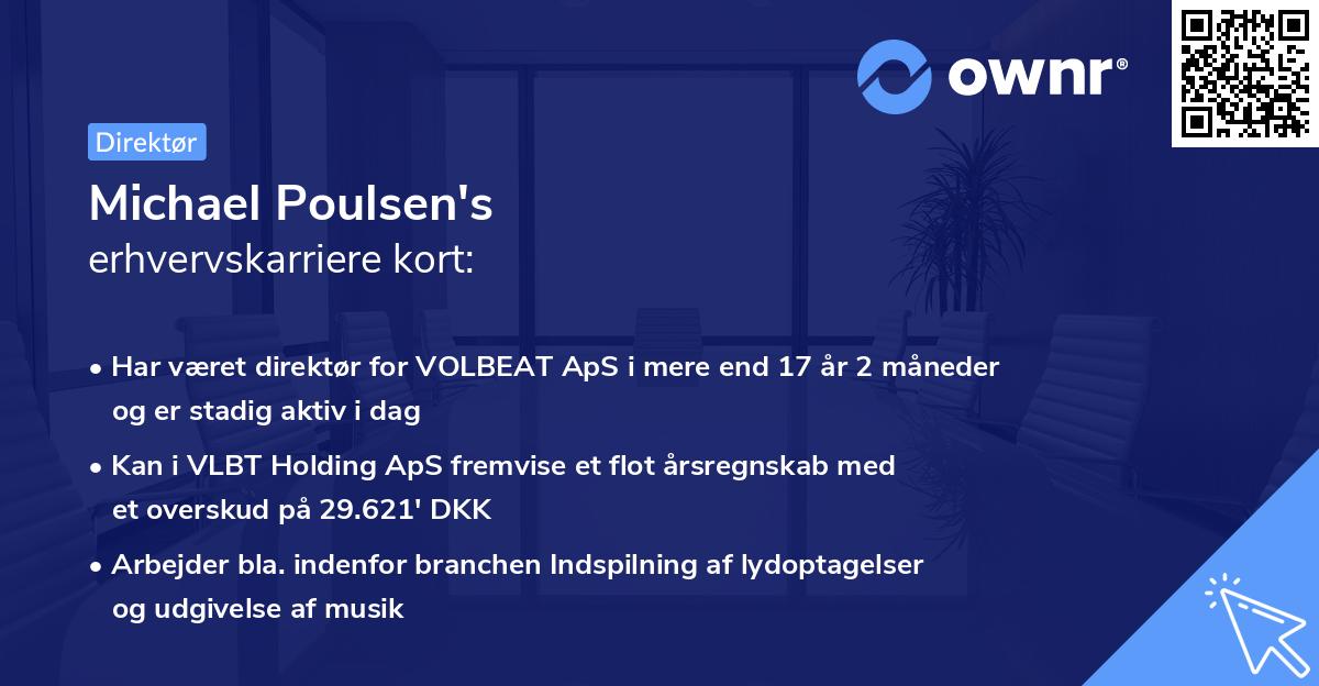 Michael Poulsen's erhvervskarriere kort
