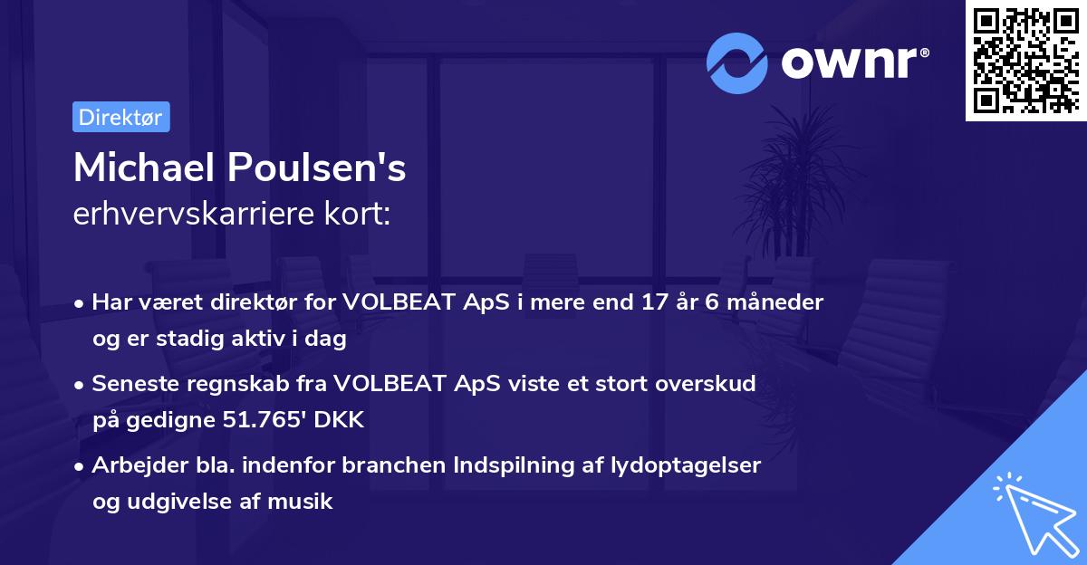 Michael Poulsen's erhvervskarriere kort