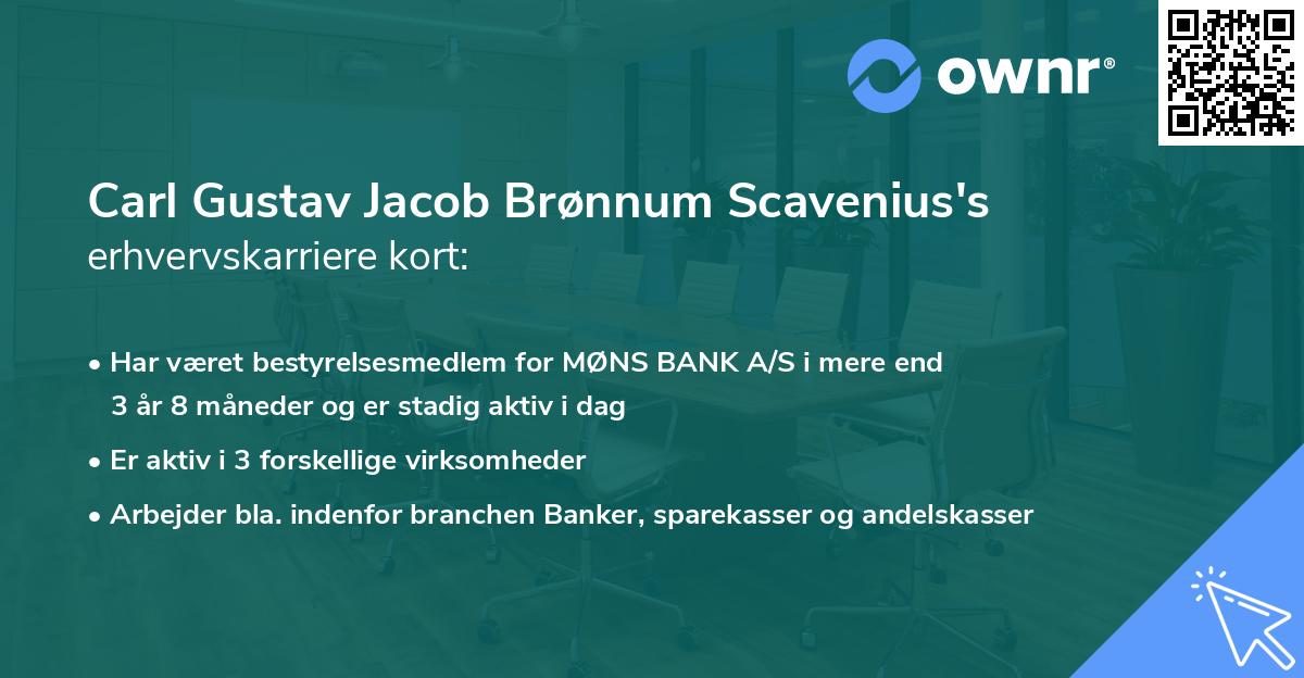 Carl Gustav Jacob Brønnum Scavenius's erhvervskarriere kort