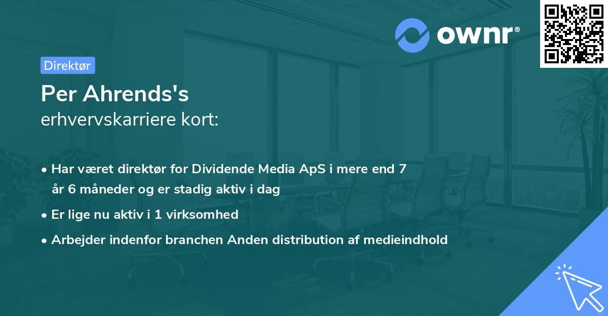 Per Ahrends's erhvervskarriere kort