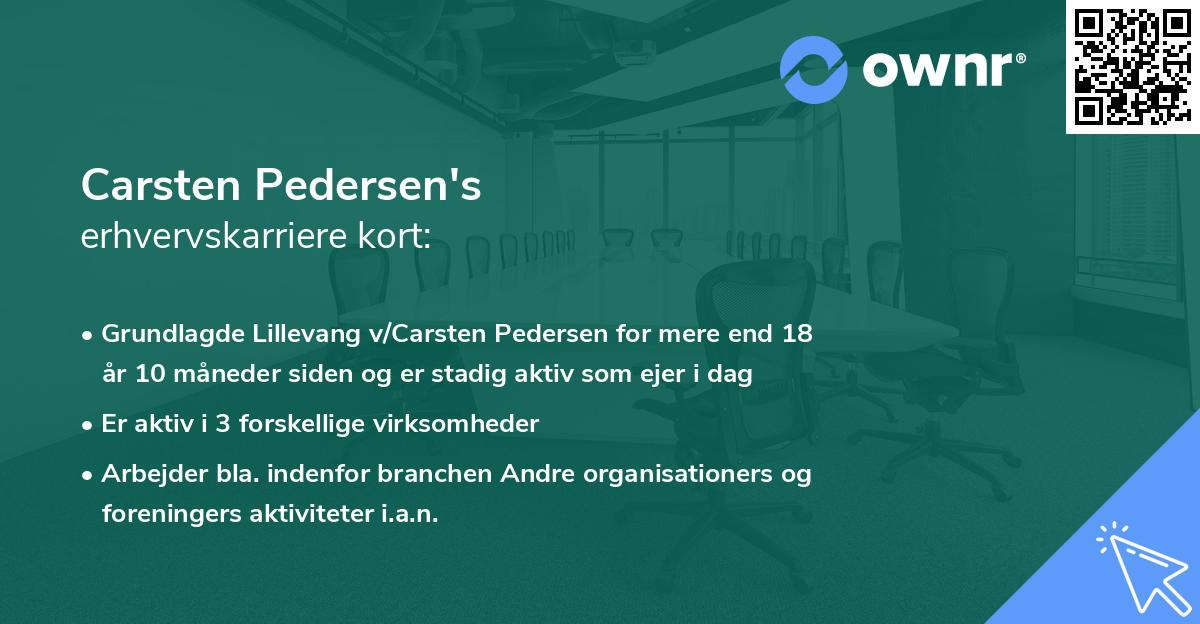 Carsten Pedersen's erhvervskarriere kort