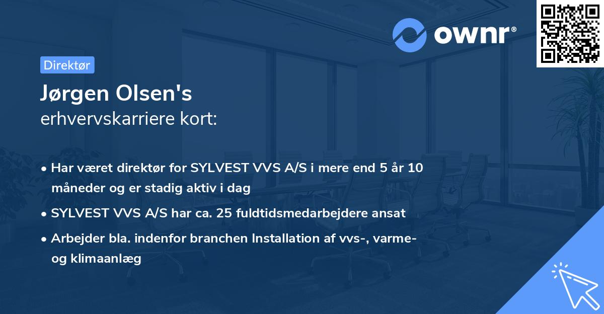 Jørgen Olsen's erhvervskarriere kort