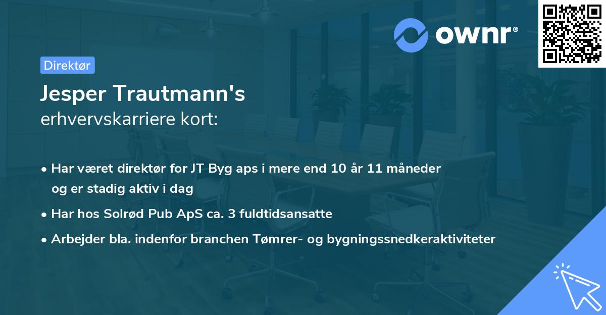 Jesper Trautmann's erhvervskarriere kort