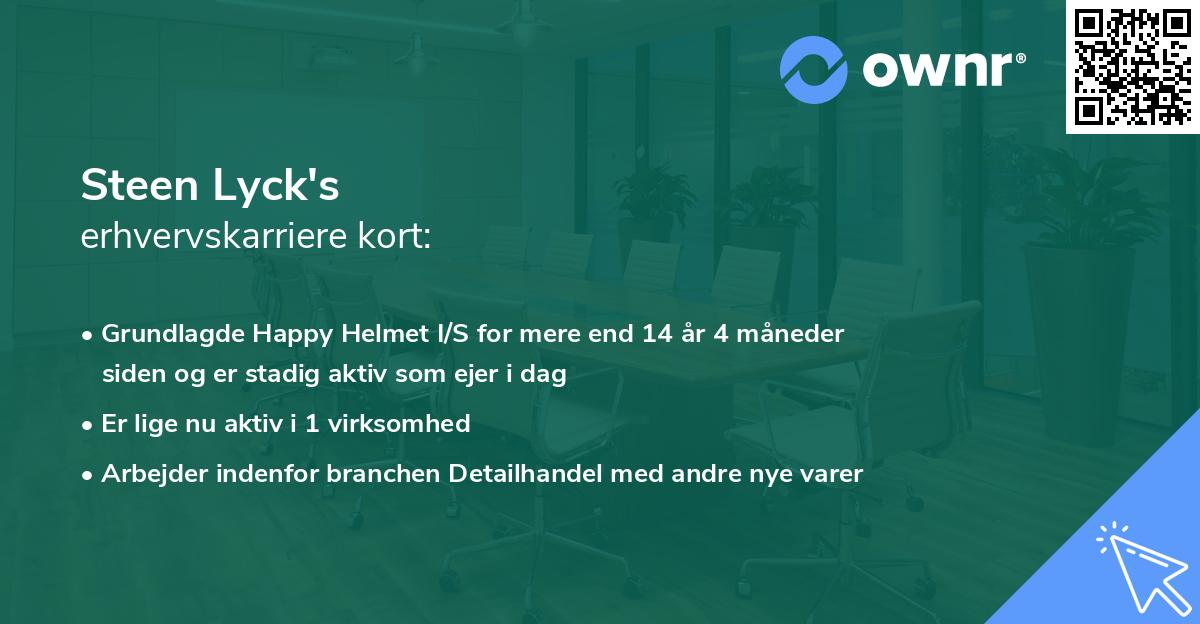 Steen Lyck's erhvervskarriere kort