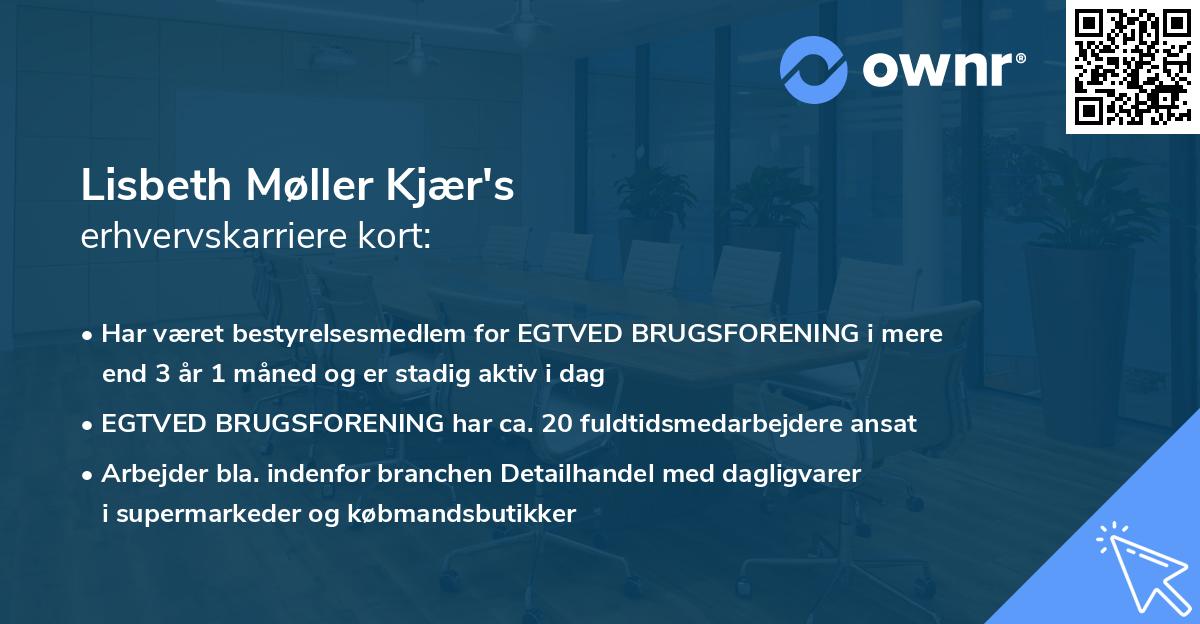 Lisbeth Møller Kjær's erhvervskarriere kort