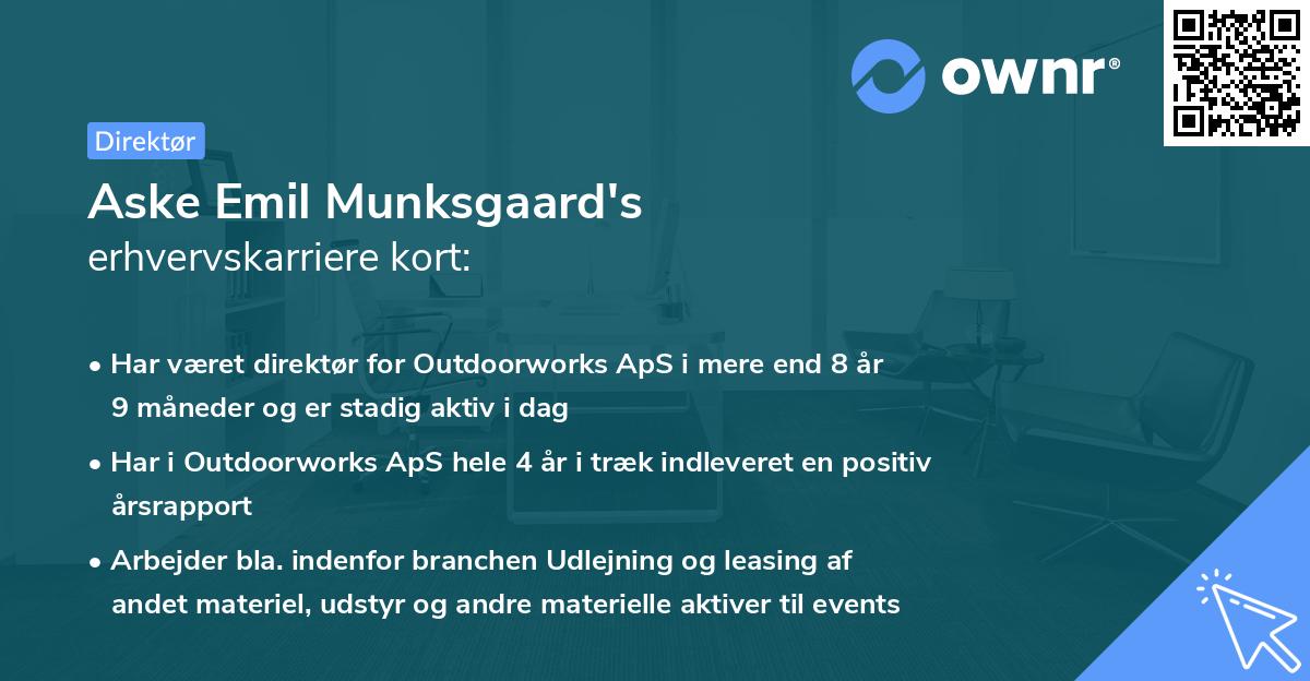 Aske Emil Munksgaard's erhvervskarriere kort