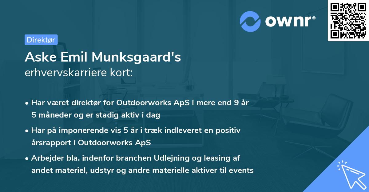 Aske Emil Munksgaard's erhvervskarriere kort