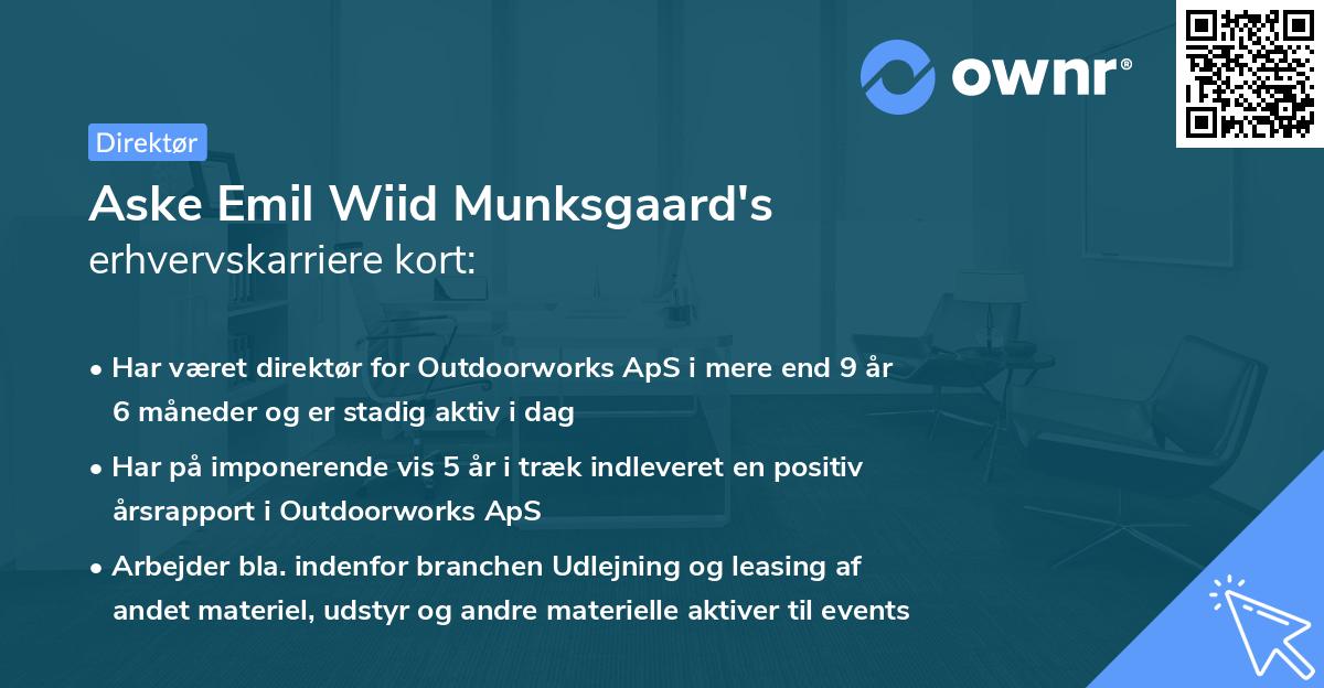 Aske Emil Wiid Munksgaard's erhvervskarriere kort