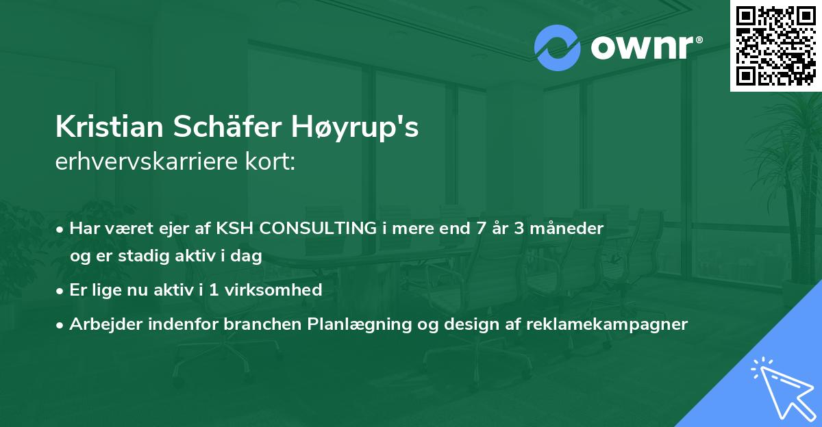Kristian Schäfer Høyrup's erhvervskarriere kort