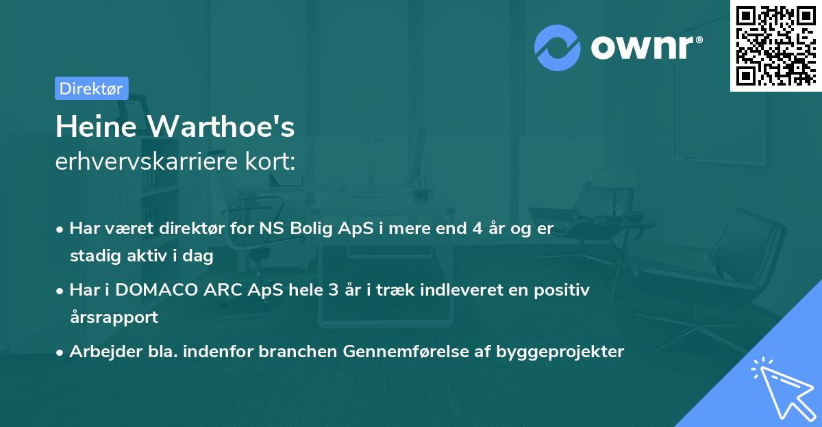 Heine Warthoe's erhvervskarriere kort