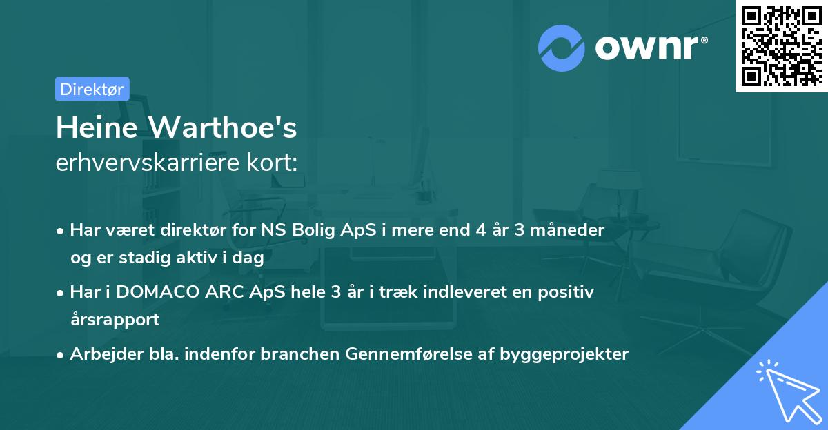 Heine Warthoe's erhvervskarriere kort
