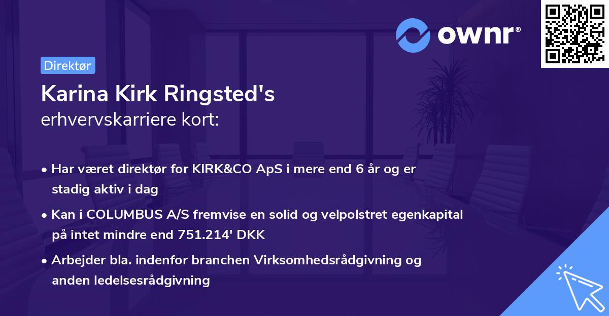 Karina Kirk Ringsted's erhvervskarriere kort