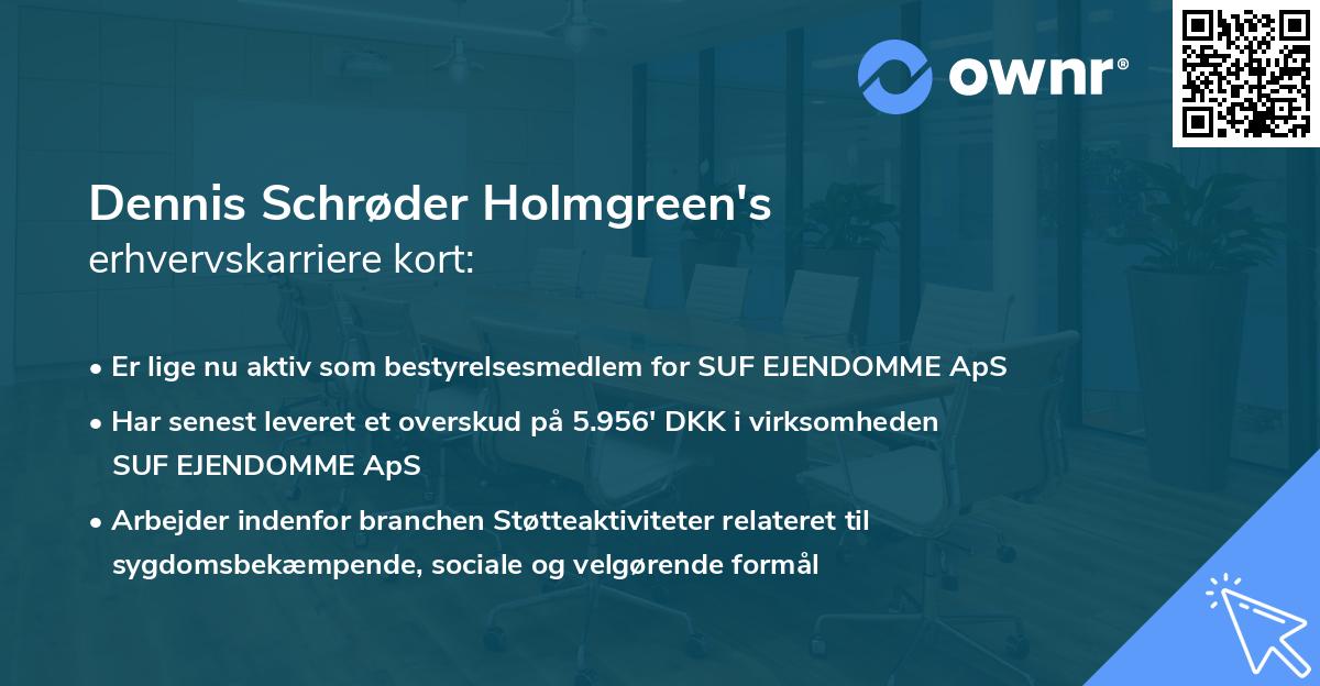Dennis Schrøder Holmgreen's erhvervskarriere kort