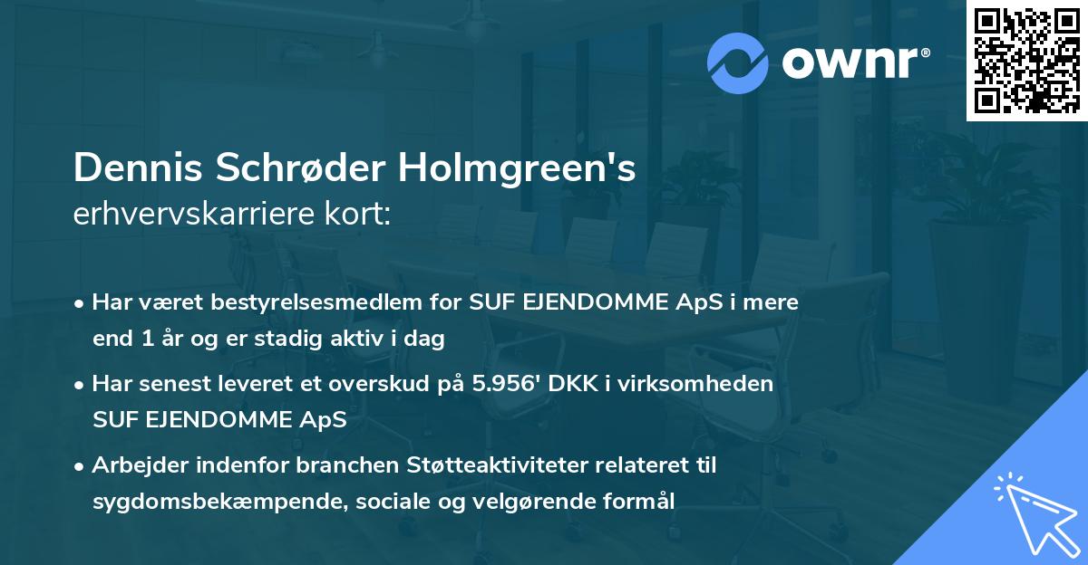 Dennis Schrøder Holmgreen's erhvervskarriere kort