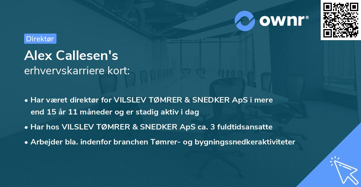Alex Callesen's erhvervskarriere kort