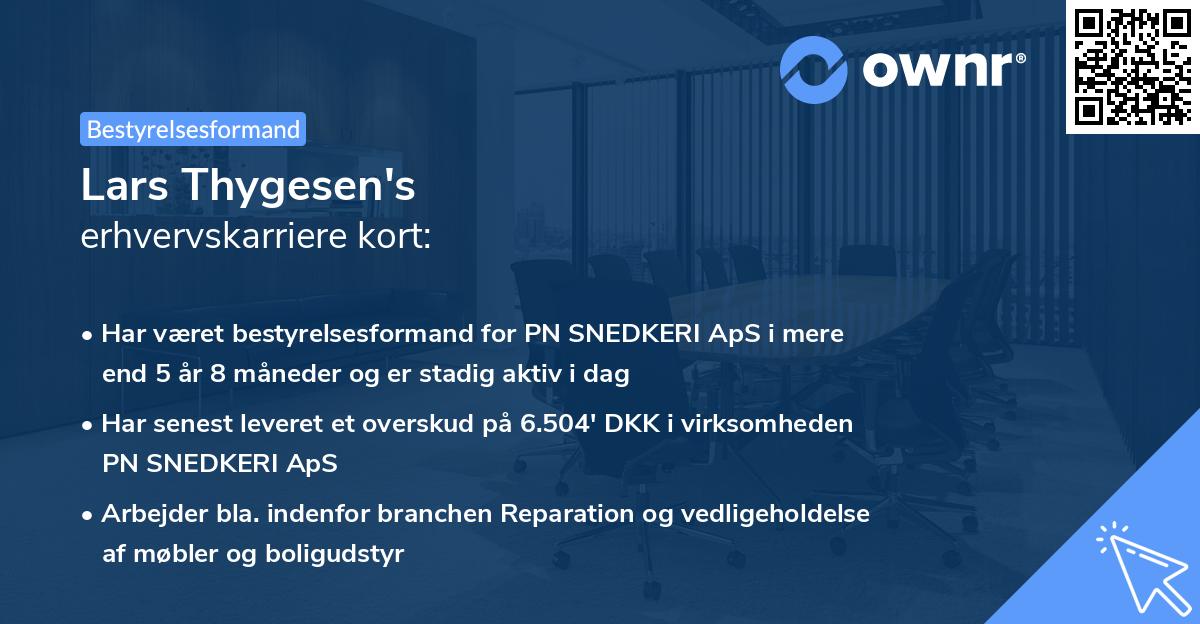 Lars Thygesen's erhvervskarriere kort