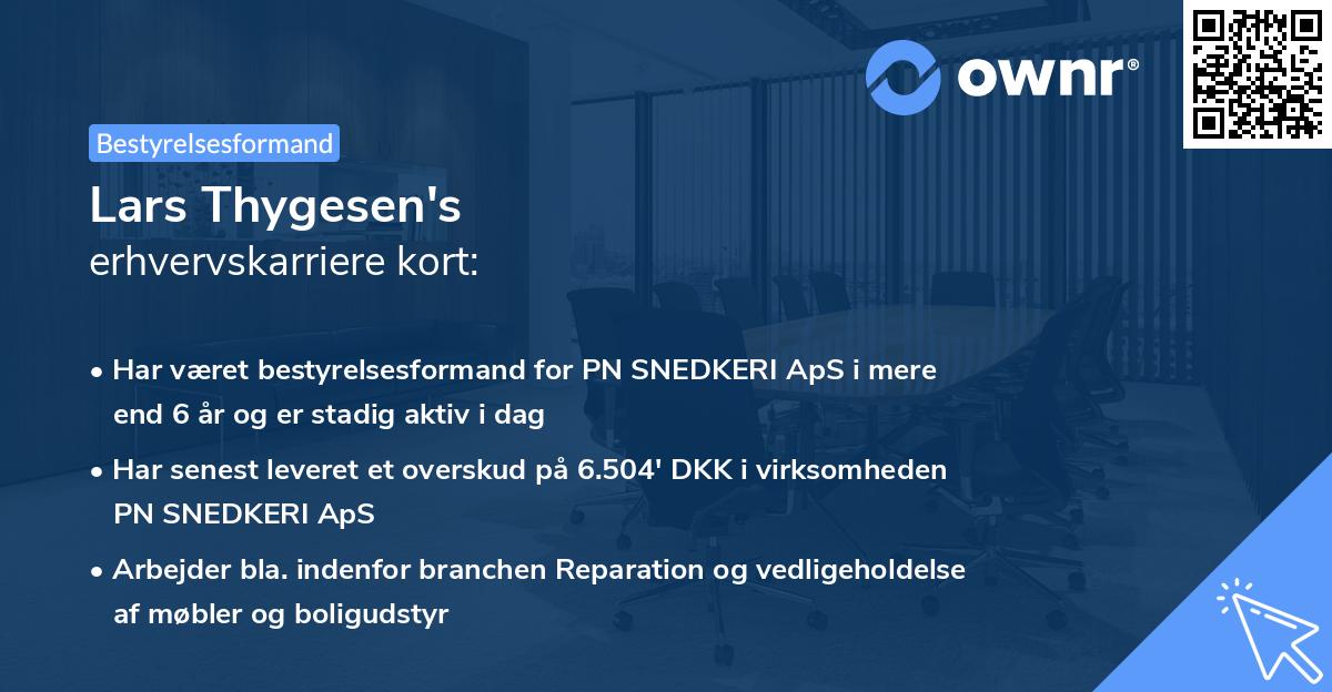 Lars Thygesen's erhvervskarriere kort