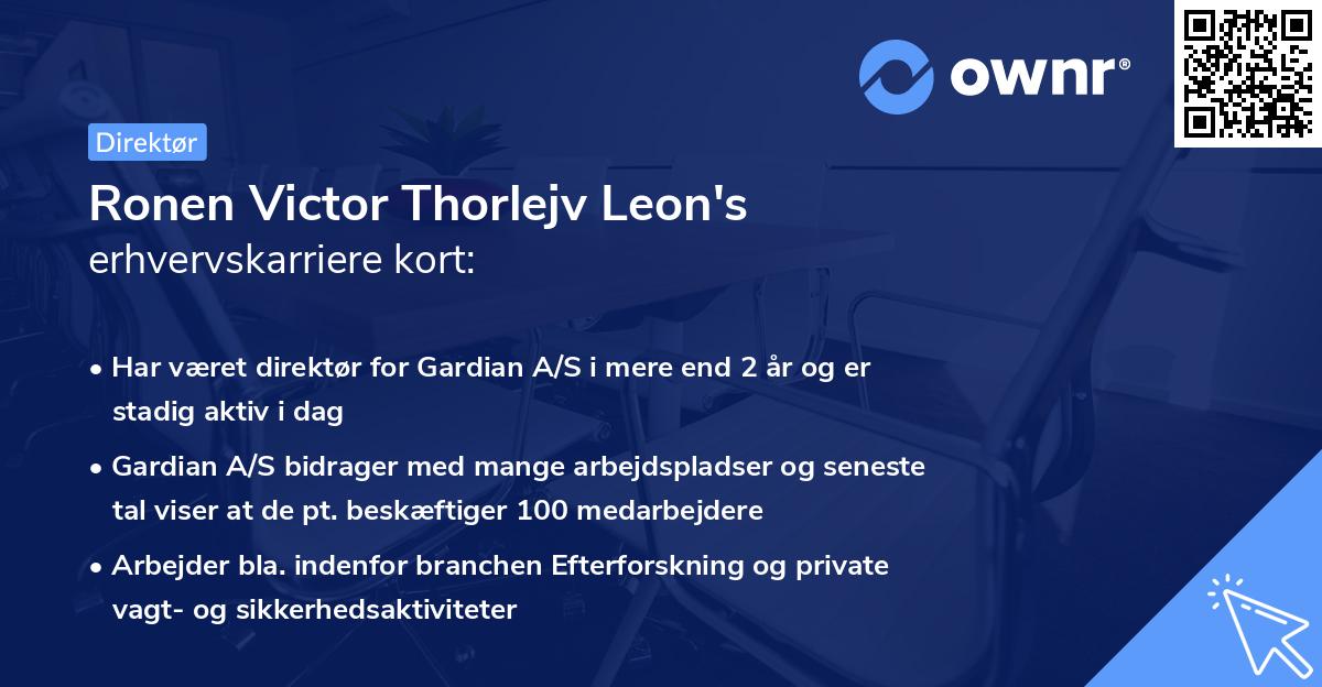 Ronen Victor Thorlejv Leon's erhvervskarriere kort