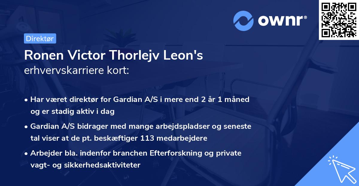 Ronen Victor Thorlejv Leon's erhvervskarriere kort